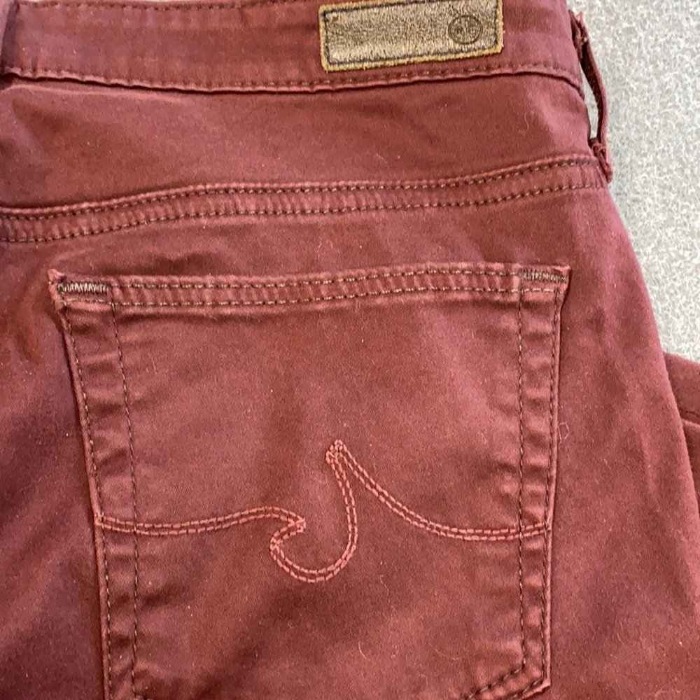 AG-Stevie Anle slim straight 26R burgundy pants - Picture 5 of 8